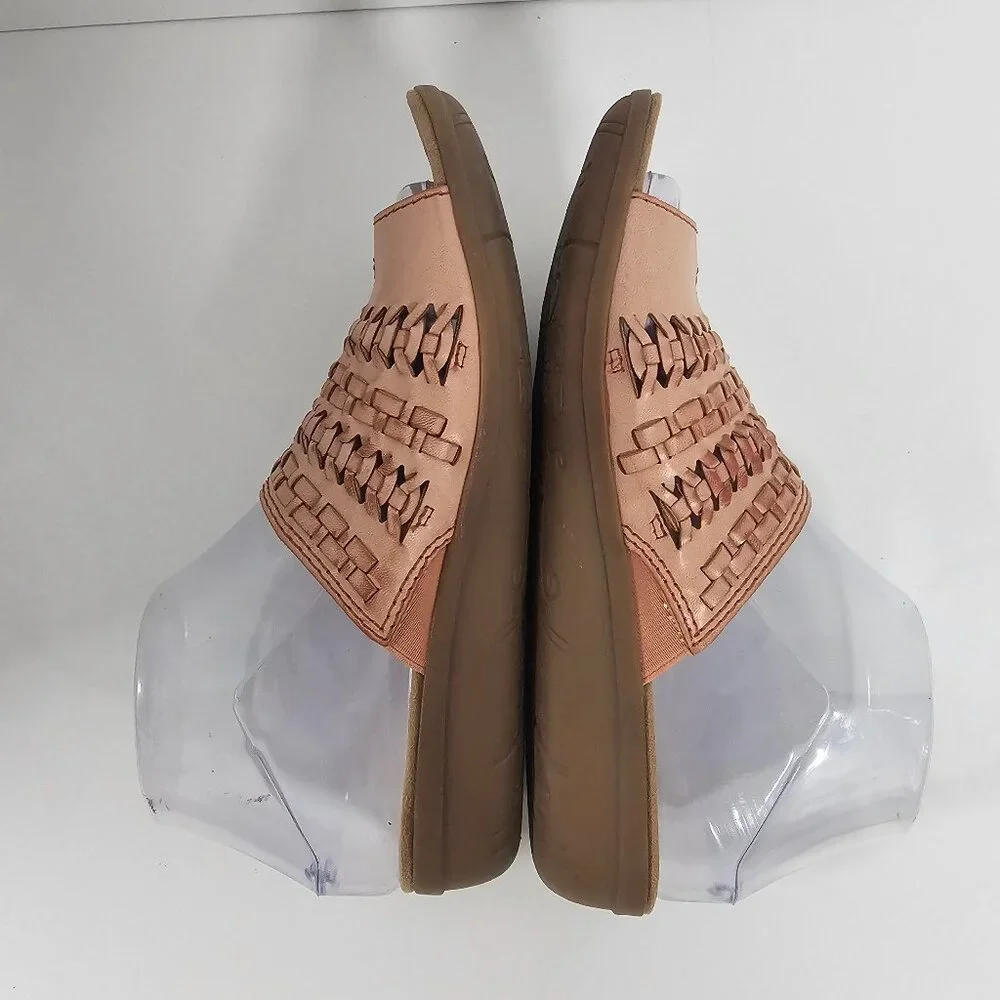 Baretraps Sandals Pink Slide Woven Boho Festival Casual Beach Comfy 7.5